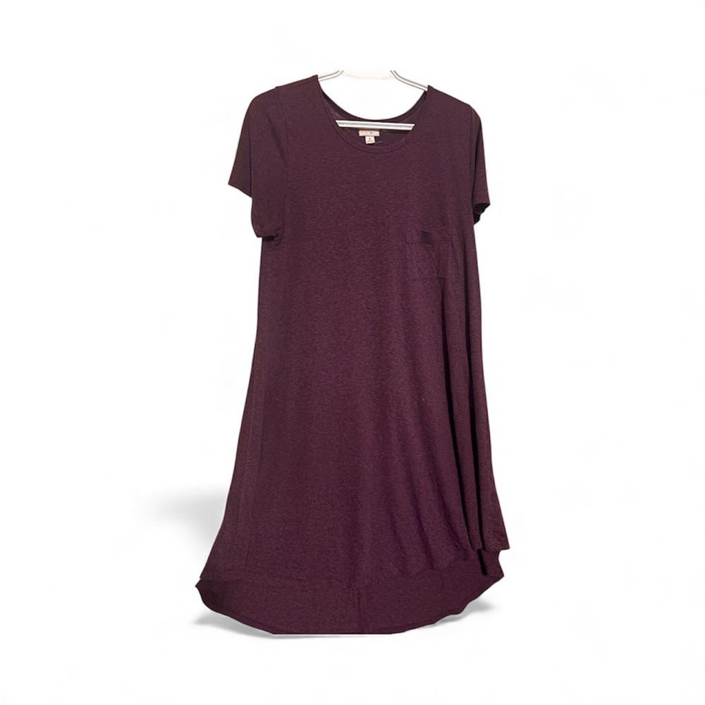 M LuLaRoe Deep Purple Carly Swing T Shirt Dress
